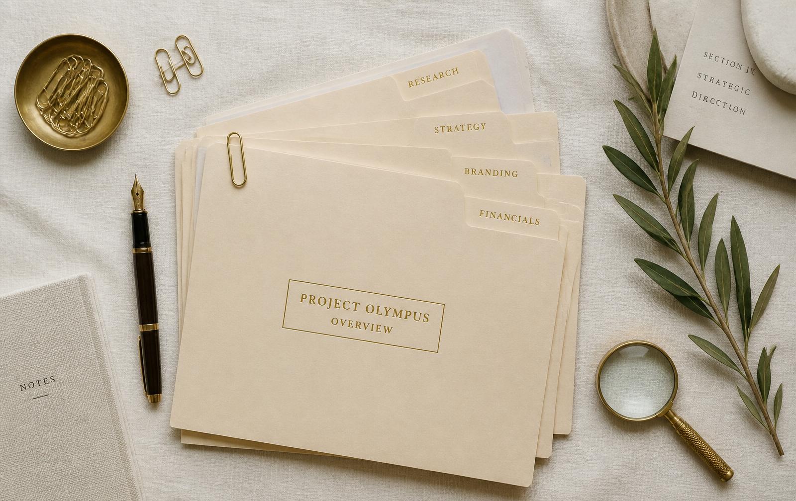 Organized folders and executive tools
